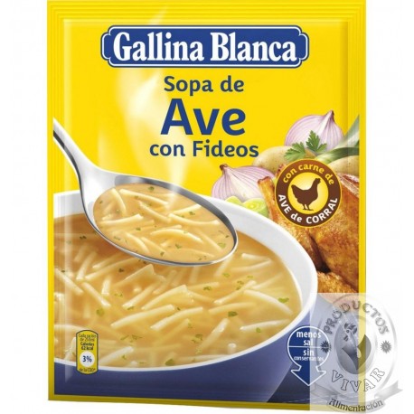 Sopa sobre de ave con fideos