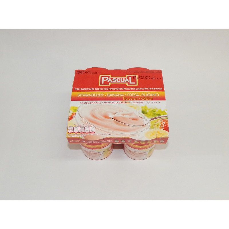 Pascual – Yogur de Fresa Pasteurizado - 4 x 125 g : : Alimentación  y bebidas