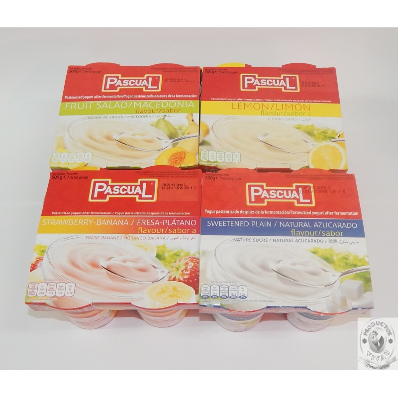 Pascual – Yogur de Fresa Pasteurizado - 4 x 125 g : : Alimentación  y bebidas
